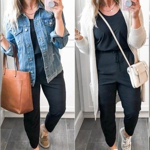 Black Jumpsuit similar to AE Track Jumpsuit